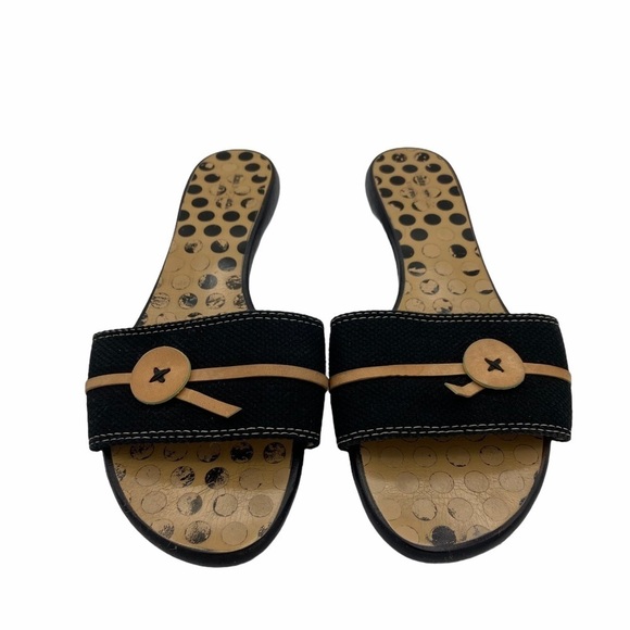 Kate Spade Toby Polka Dot Canvas Leather Flat 7.5B - Picture 1 of 12